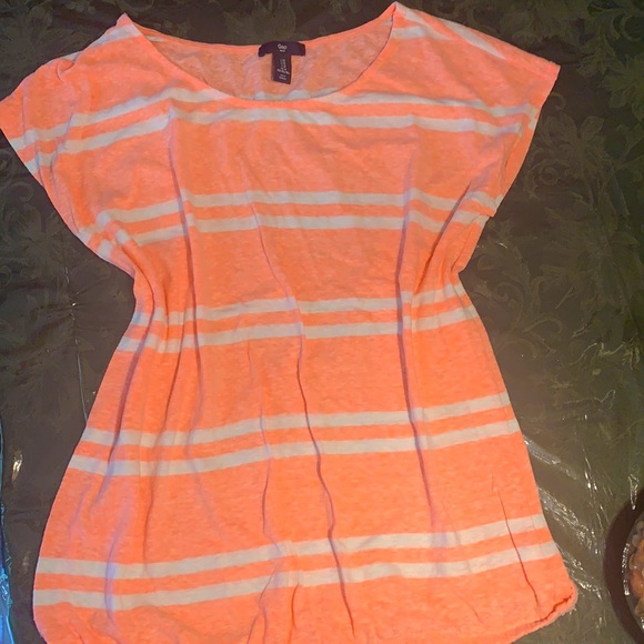 GAP neon stripe short sleeve shirt in mango color - Picture 4 of 4
